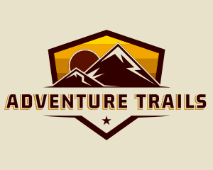 Mountain Sunset Trekking logo design