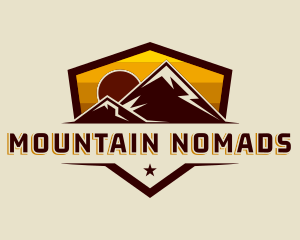 Mountain Sunset Trekking logo design