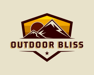 Mountain Sunset Trekking logo design