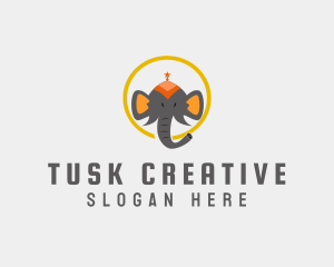 Circus Elephant Head logo design