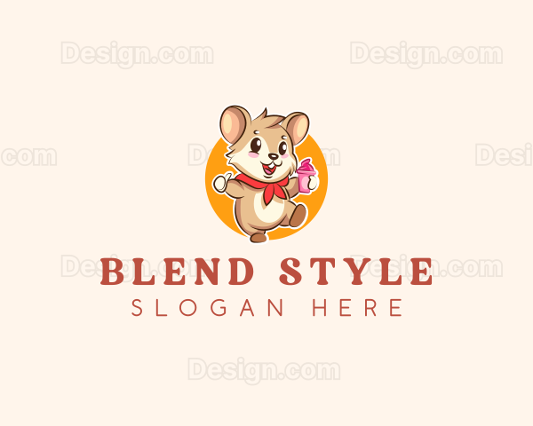 Cute Hamster Ice Cream Logo