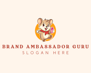 Cute Hamster Ice Cream logo design