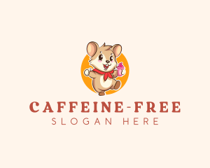 Cute Hamster Ice Cream logo design