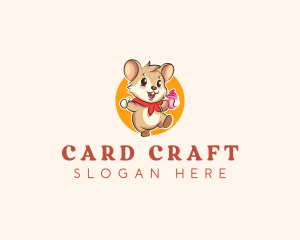 Cute Hamster Ice Cream logo design