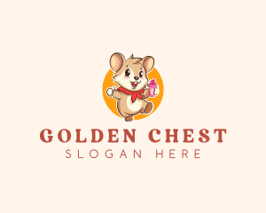 Cute Hamster Ice Cream logo design