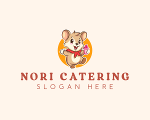 Cute Hamster Ice Cream logo design