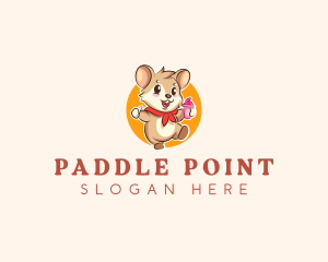 Cute Hamster Ice Cream logo design