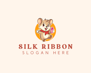 Cute Hamster Ice Cream logo design