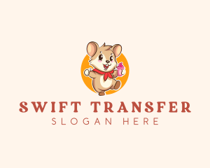 Cute Hamster Ice Cream logo design