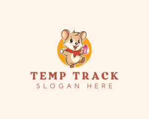 Cute Hamster Ice Cream logo design