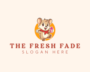 Cute Hamster Ice Cream logo design