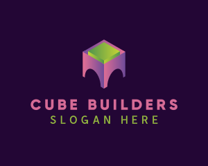 3D Cube Building logo design