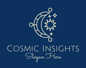 Moon Star Sun Astrology logo design