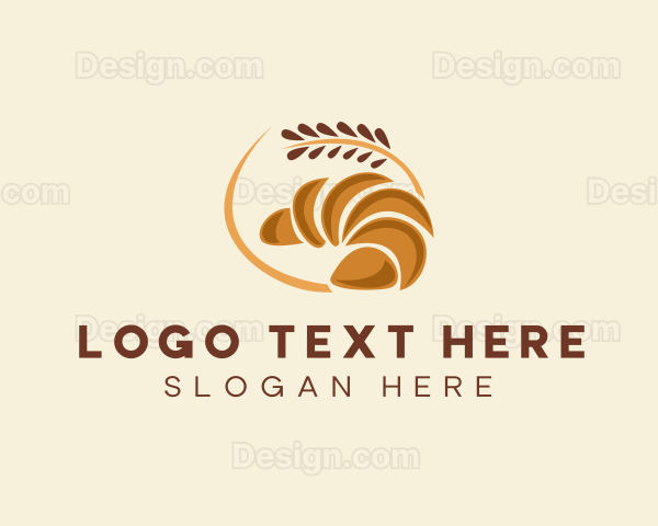 Wheat Croissant Bread Logo