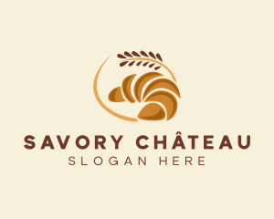 Wheat Croissant Bread  logo design