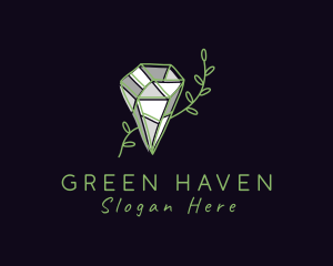 Botanical Diamond Gem logo design