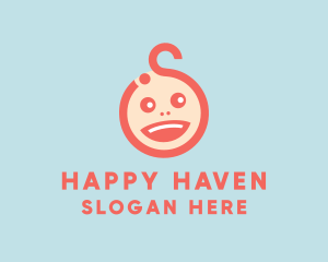 Happy Baby Head logo design