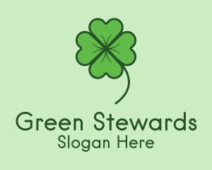 Green Lucky Shamrock logo design