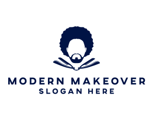 Afro Man Moustache logo