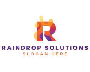 Colorful Splash Letter R logo design