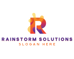 Colorful Splash Letter R logo design