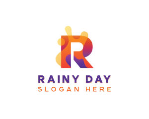 Colorful Splash Letter R logo design