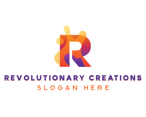 Colorful Splash Letter R logo design