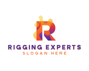 Colorful Splash Letter R logo design