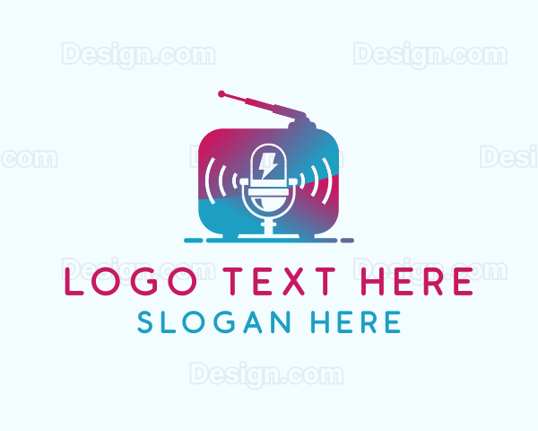 Microphone Radio Signal Logo