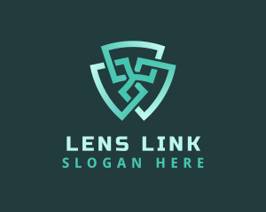 Gradient Modern Shield Link logo design