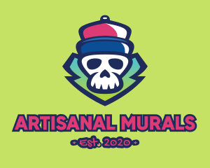 Hip Hop Skull Graffiti  logo design