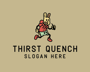 Hipster Drinking Bunny logo