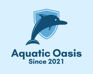 Dolphin Shield Aquarium  logo design