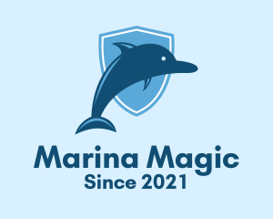 Dolphin Shield Aquarium  logo design