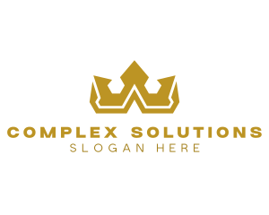 Gold Polygon Royalty logo design