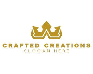 Gold Polygon Royalty logo design