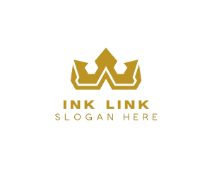 Gold Polygon Royalty logo design