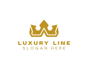 Gold Polygon Royalty logo design