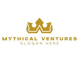 Gold Polygon Royalty logo design