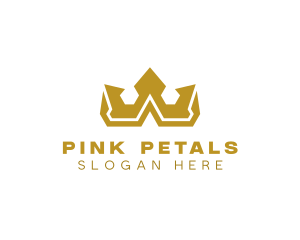 Gold Polygon Royalty logo design