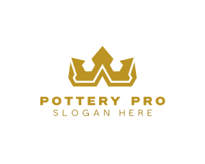 Gold Polygon Royalty logo design