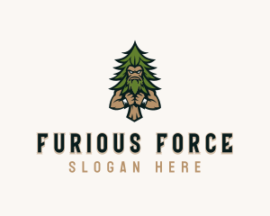 Angry Pine Tree Forest logo design