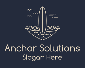 Monoline Anchor Surfboard logo