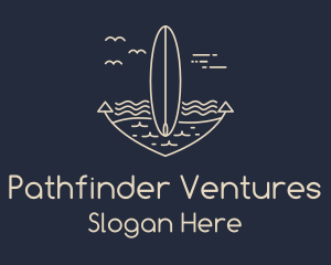 Monoline Anchor Surfboard logo