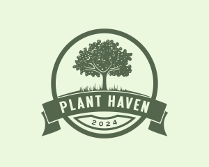 Tree Grass Planting logo design