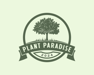 Tree Grass Planting logo design