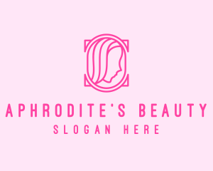 Pink Beautiful Woman Mirror logo design