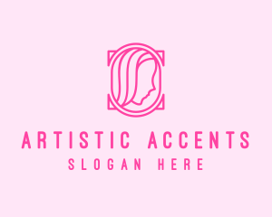 Pink Beautiful Woman Mirror logo design