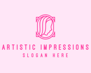 Pink Beautiful Woman Mirror logo design