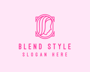 Pink Beautiful Woman Mirror logo design